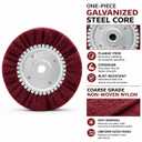 8" Non-Woven Airway Buffing Wheel 2PCS, Flange-Free Integrated Hub, 5/8 Arbor, Coarse Non-Woven SurfaceConditioning Wheel for Angle Grinder, Polishing Aluminum & Stainless Steel