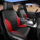 for Toyota Tundra Seat Covers 2022 2023 2024 2025 2026 Custom Fit Full Set, Waterproof & Durable Leather Seat Covers for Car - Black/Red (for SR/SR5 Only, NO Rear Armrests)