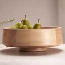 XL Natural Wood Fruit Bowl for Kitchen Counter, 14.2-inch Diameter Large Wooden Fruit Bowl, Decorative Bowl Fruit Holder Fruit Basket for Kitchen