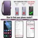 Defencase for Galaxy S26 Ultra Case Wallet with RFID Blocking Card Holder for Women Men, PU Leather Magnetic Snap Flip Wrist Strap Zipper Wallet Phone Cases for Samsung Galaxy S26 Ultra 6.9", Purple