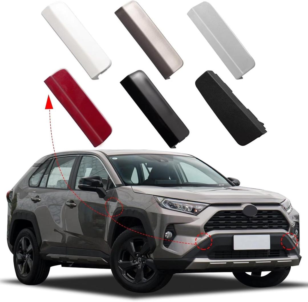 Car Front Bumper Tow Hook Cover Cap Towing Eye Fit for Toyota RAV4 2019 2020 20201 2022 2023 52438-0R901 52437-0R901 (Pearl White, Right Upper Cover) (Right passenger side) Car Front Bumper Tow Hook Cover Cap Towing Eye Fit for Toyota RAV4 2019 2020 20201 2022 2023 52438-0R901 52437-0R901 (Pearl White, Right Upper Cover) (Right passenger side)