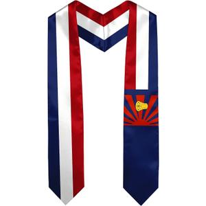 72" Sash Satin Stole - Graduation Scarf for Abroad Student International Study Class