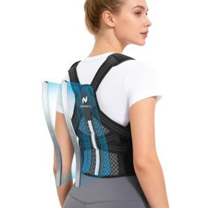 NEENCA Medical Posture Corrector Back Brace for Women & Men, Fully Adjustable Back Support, Shoulder Straightener for Upper and Lower Back Pain Relief - Scoliosis, Hunchback, Thoracic, Spine Corrector (Medium, Black-Single)