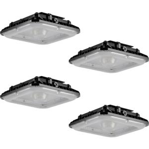 Fiqevs 100W LED Canopy Lights 4Pack, 14000LM 5000K Square LED Canopy Lights Outdoor, Warehouise Carport Light for Parking Garage Shop Warehouse, IP65, 100-277VAC, ETL Listed