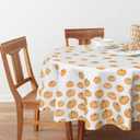 Horaldaily Fall Tablecloth 7070 Inch Round, Pumpkin Autumn Harvest Orange Washable Seasonal Table Cover for Party Picnic Dinner Decor