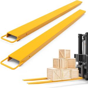 YINTATECH 4.5in Width Forklift Extensions Fits for 4" Wide Forks, Heavy Duty Pallet Fork Extension, 8FT Length, 1 Pair, Yellow