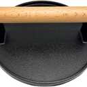 Burger Press 6.9 Inch Round Heavy Duty Cast Iron Hamburger Press with Wooden Handle, Meat Press,Bacon and Steak Meat Press, for Griddle,Barbecue Grilling Tool