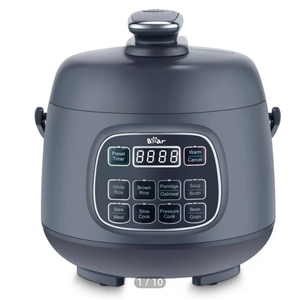 Bear Rice Cooker 3 Cups (Uncooked), Fast Electric Pressure Cooker, Portable Multi Cooker With 10 Menu Settings For White/Brown Rice Oatmeal And More, Nonstick Inner Pot