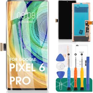 for Google Pixel 6 Pro Touch Screen Replacement for Google Pixel 6 Pro 5G LCD Display for Google Pixel 6 Pro Digitizer Replacement GLUOG G8VOU (Without Frame)