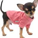 LOPHIPETS 100% Cotton Dog Tee Shirt for Small Dogs Teacup Chihuahua Yorkie Puppy Clothes-Pink/XXS