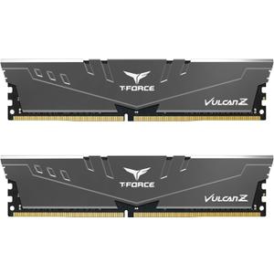 TEAMGROUP T-Force Vulcan Z DDR4 DRAM 16GB Kit (2x8GB) 3200MHz Desktop Memory Module (PC4-25600) CL16 Ram (Gray) - TLZGD416G3200HC16FDC01