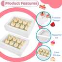 20 Pieces 14x10x4 Inch Cake Boxes, White Rectangle Quarter Sheet Bakery Boxes with Window, Large Paperboard Container for Donuts Cookies Baking Cake Pastry Pie Packaging