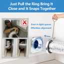 Magnetic Dryer Vent Coupling Connector Kit with Quick-Release Pull Ring 4"x3.3ft Flexible Duct, 2 Clamps, Fast Cleaning Maintenance