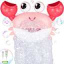 Gigilli Crab Baby Girl Bath Toys, Rechargeable Bath Bubble Machine for Toddler Bathtub Bubble Maker with Music Control for Kids Ages 1-3, 6-12-18 Months Valentines Birthday 1 2 3 Gift
