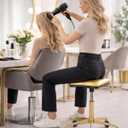 Stool Chair with Ultra-Quiet Wheels, Rolling Salon Stool with Adjustable Height, 360 Degree Swivel Ergonomic Chair for Hair Stylist, Clinic, Massage, Office, Home (Gold)