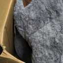 MAXYOYO Kids Bean Bag Chair, Floral Shaped Bean Bag Sofa, Plush Faux Fur Toddler Couch with Petal Backrest for Boys Girls, Stuffed Cozy Sofa for Nursery, Bedroom, Grey