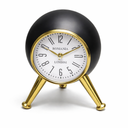 Modern Retro Table Alarm Clock – Black & Gold Tripod Design , 7" x 6" x 9"