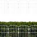 ShopLaLa Garden Fence (10 Panels) 12in(L) x 16.5in(H) Animal Barrier Fencing Rustproof Metal Wire Flower Edging for Landscape Patio Outdoor Decor, Tall Large Yard Fences for Dog No Dig White D-K16.5