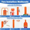 NAZZO Adhesive Hat Hooks for Wall, Hat Rack for Baseball Caps, Minimalist Hat Organizer Display, 1Pack Holds Up to 16 Caps, Hat Hangers Holder for Wall, Door, Closet, No Drilling, Orange