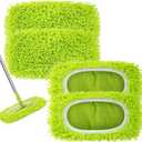Unoutur Reusable Dry Sweeping Cloths Microfiber Wet Mop Pads Compatible with Swiffer Sweeper Mop Replacement Sweeping Mopping pad Refills for Hardwood Surface Floor Cleaning (4PCS)