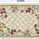 Artoid Mode Rustic Check Flower Spring Area Rug, Summer Home Decor Low-Profile Non-Slip Washable Large Rug for Living Room Bedroom Farmhouse Dining Room Kids Playroom 5x7 Feet