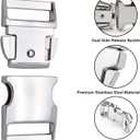 LonlyEagle Dog Collar Buckle,Fastener Stainless Steel Buckle for Prong Dog Training Collar & Quick Release with Buckle for Medium Large Dogs(Silver,M:2.8-3.2mm)