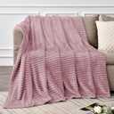 BEDELITE Fleece Blanket Twin Size 3D Ribbed Jacquard Soft and Warm Decorative Fuzzy Blankets Cozy, Fluffy, Plush Lightweight Throw Blankets for Couch, Bed, Sofa(Berry Purple, 60x80 inches)