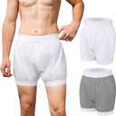 Carer Adult Diaper Covers 2PCS Washable, Leakproof Incontinence Underwear for Men Women Enclosed Elastic, Widened Waistband Design Protection for Long-Term Care & Daily UseWhite,Gray,Medium