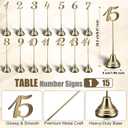 Maitys 15 Pcs Metal Table Numbers 1-15 with Weighted Base 8 Inch Table Number Stands for Wedding Reception, Party, Anniversary, Birthday Banquet(Bronze)