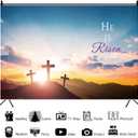 Easter Resurrection of Jesus Backdrop 10x8ft Fabric He is Risen Backdrop Easter Resurrection Scene Background Church Display Photos