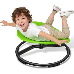 Spinning Chair for Autistic Kids, Autism Sensory Toy Gift, Ages3+ Sensory Swivel Seat with 220LBS Capacity Non-Slip Base, Improves Balance & Coordination,Training Body Coordination (Green)