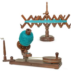 Wooden Yarn Cake Winder - Elegant Handmade Yarn Winder for Crocheting, Yarn Winder Large Capacity, Yarn Spinner for Crocheting (R-Combo-1)