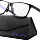 Carbon Blue Light Blocking Glasses Men for Computer, Gaming, Metal Frame Green Light Protection Night Driving Glasses for Man (Black)