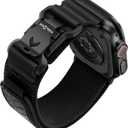 Bandletic Compatible with Apple Watch Ultra Band Men, Wide Soft Elastic Straps with Magnetic Fidlock V-Buckle for iWatch 49mm(Ultra 3/2/1),46mm(11/10),45mm(9/8/7),44mm(SE3/SE2/SE/6/5/4),42mm(3/2/1) (Black)