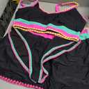 popvil High Waisted Bikini Sets for Women Tummy Control Swimsuits 3 Piece Bathing Suits Neon Swimwear with Skirt 2026 XL