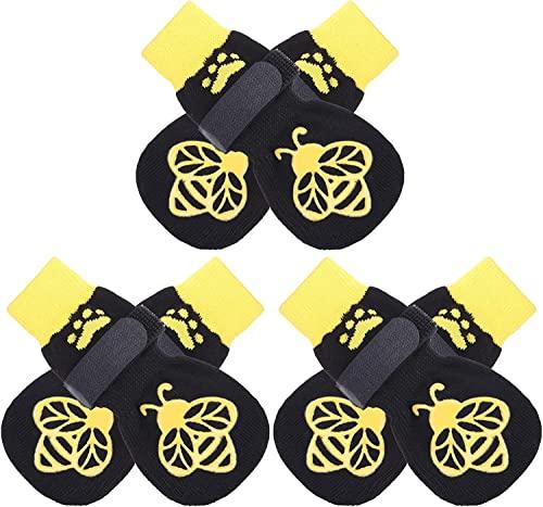 EXPAWLORER Anti Slip Dog Socks to Prevent Licking Paws,Winter Dog Boots & Paw Protectors,Dog Booties for Hardwood Floors with Grippers,Dog Shoes for Hot/Cold Pavement Senior Dog XS