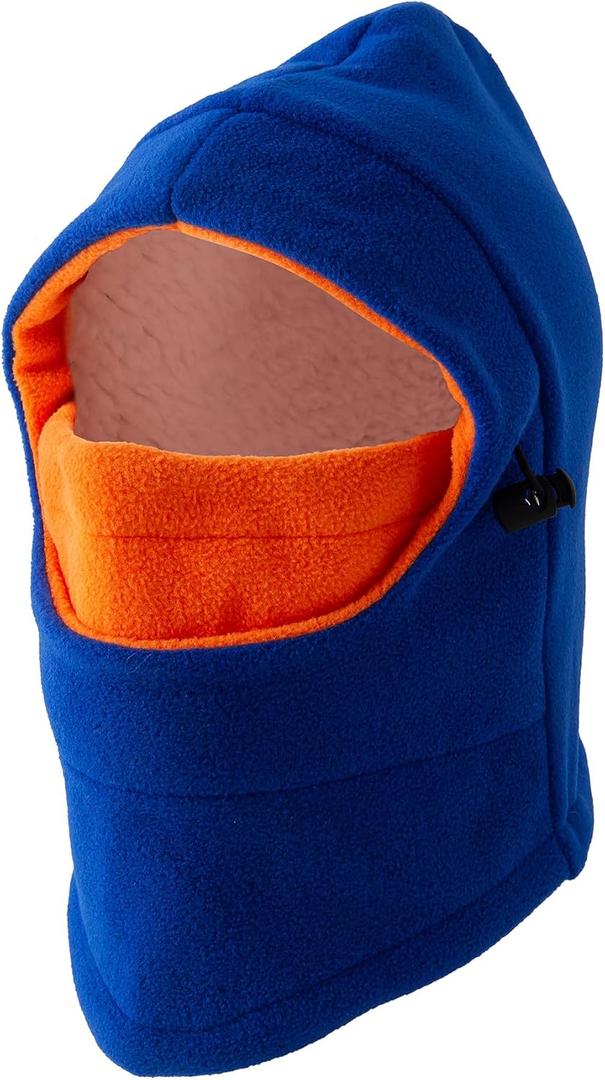 Jastore Kids Winter Balaclava Ski Mask for Boys Girls Outddoor Windproof Cold Weather Face Mask Neck Warmer (4-10 Years, Blue+orange)