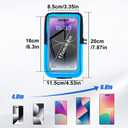 Phone Holder for Running, Running Armband Phone Holder with Carabiner, Phone Armbands for iPhone 17 16 15 14 13 12 11Pro Max & Galaxy S25/S24/S23, Cell Phone Armband Up to 6.8'' Phone (Blue)