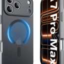 YFEMLAZ Magnetic for iPhone 17 Pro Max Case,with Screen Protectors X2,Full Camera Protection,Compatible with MagSafe,Translucent Matte,Anti-FingerprintShockproof Protective Phone Case,6.9",Black