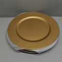 ZEAYEA 12 Pack Gold Charger Plates, 13 Inch Plastic Round Dinner Charger Plates for Wedding Party, Elegant Tabletop Decor