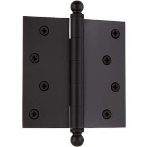 Nostalgic Warehouse Ball-Tip Residential Door Hinge with Square Corners (4" x 4" - Square, Oil Rubbed Bronze)