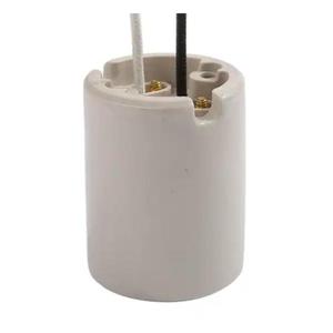 E39 Mogul Base Heavy Duty Keyless Glazed Porcelain Socket,Incandescent Lampholder,E39 Lamp Holder with Leads,1500W,600V (1-Pack)