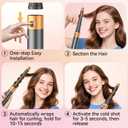 0.78in-1.4in Conical Long Barrels Attachment for Dyson Airwrap HS01 HS05 Accessories, 20MM-36MM 2 in 1 Auto-Wrap Curling Iron Curlers for Professional Barrels Curl and Wave Curl Hair, Gold