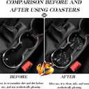3 x Car Coasters for Drinks AbsorbentCute Car Accessories for Women and Lady2 Pack 2.95inch Car Cup Holder CoastersUniversal Non Slip Cup Holder Insert Coaster (Black Marble)