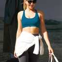 RUNNING GIRL Sports Bras for Women, Medium-High Impact Running Strappy Sports Bra with Removable Pads (Blue, XL)