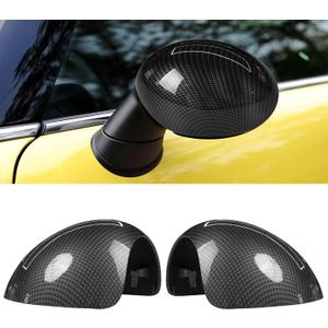 2PCS Compatible with MINI Cooper Mirror Cover R55 R56 R57 R58 R59 R60 R61 2007-2016, Left Right Side Mirror Caps Rearview MirrorCover Cap Replacement, Manual Folding Mirrors Only - Carbon Fiber