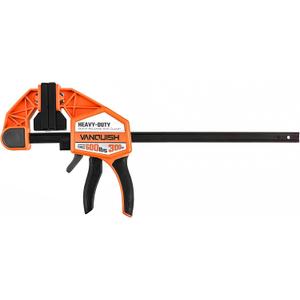 VANQUISH 12" One Hand Clamp/Spreader, 600Lbs Clamping Force, 3.4in. Throat Depth Heavy Duty Quick Release Bar Clamps, Tools & Equipment for Woodworking, Carpentry, Home Improvement, 3618