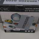 COOK WITH COLOR Mixing Bowls with Lids - 12 Piece Plastic Nesting Bowls Set includes 6 Prep Bowls and 6 Lids, Microwave Safe Mixing Bowl Set, Blue Embossed