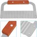 Soap Cutter, Stainless Steel Soap Cutter Crinkle Wax Cutter Wavy Slicer Cutting Tool with Hardwood Handle for Soap Loaf Vegetable Candle Wax Cake