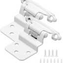 3/8 Inch Inset Cabinet Hinges White, 50 Pack (25 Pairs) Self Closing Hinges for Cabinets Doors, Kitchen Cabinet Door Hinge Hardware